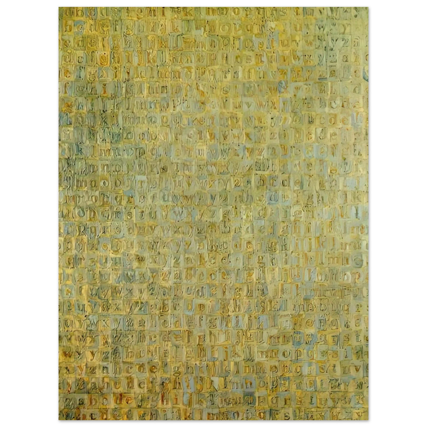 Jasper Johns - GREY ALPHABETS  75x100 cm / 30x40inches Fine Art Poster