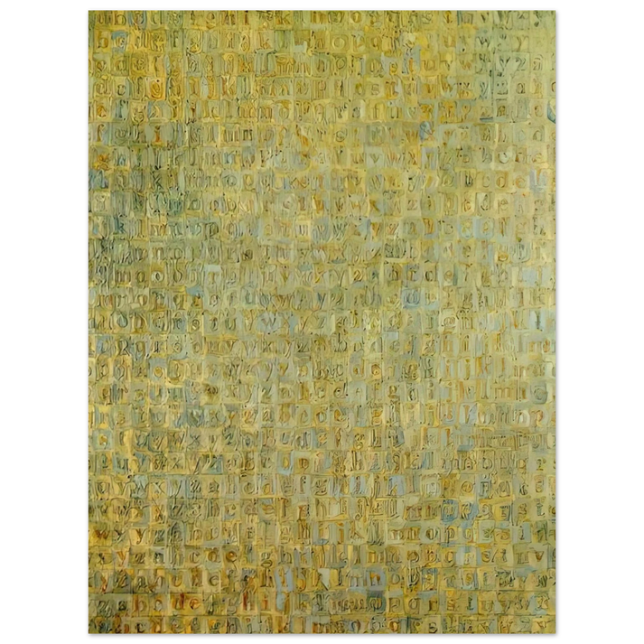 Jasper Johns - GREY ALPHABETS  75x100 cm / 30x40inches Fine Art Poster