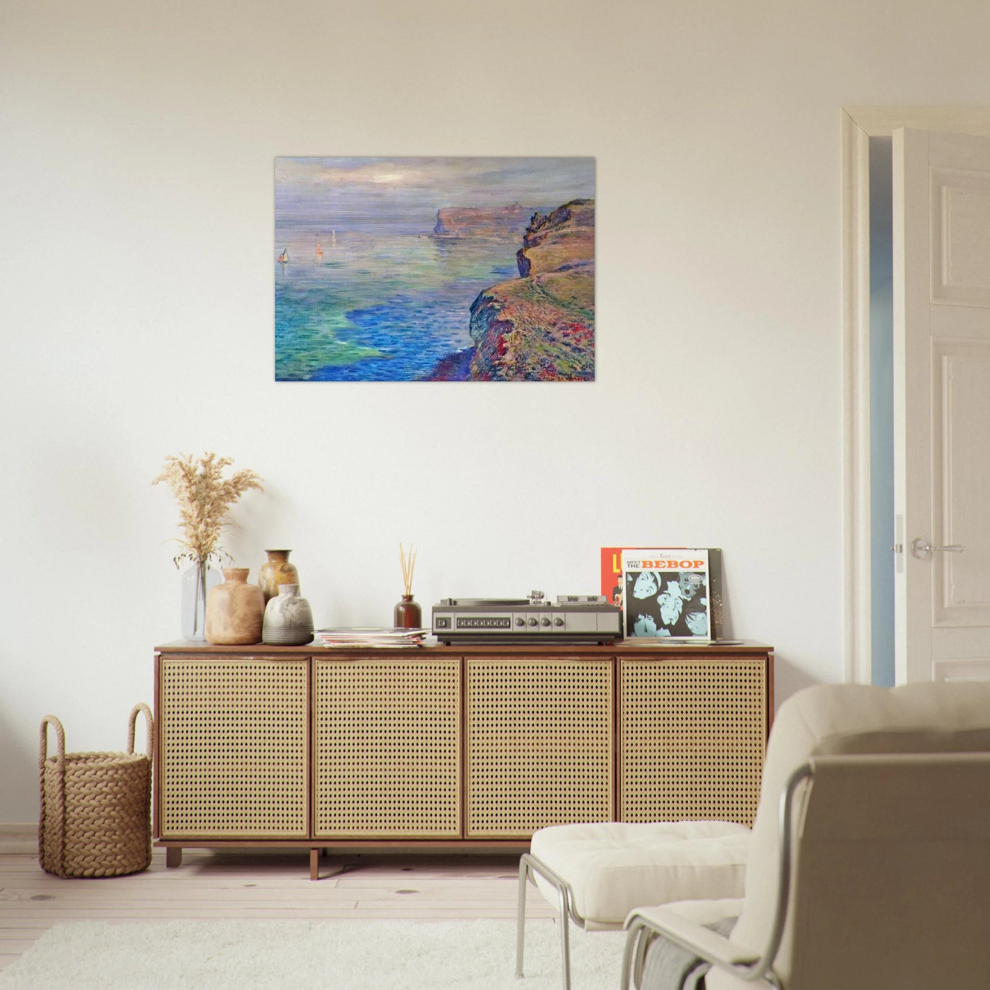 Cliff at Grainval near Fecamp - claude monet Brushed Aluminum Print - 70x100 cm / 28x40 inches | claude monet Aluminum Print | claude monet Prints