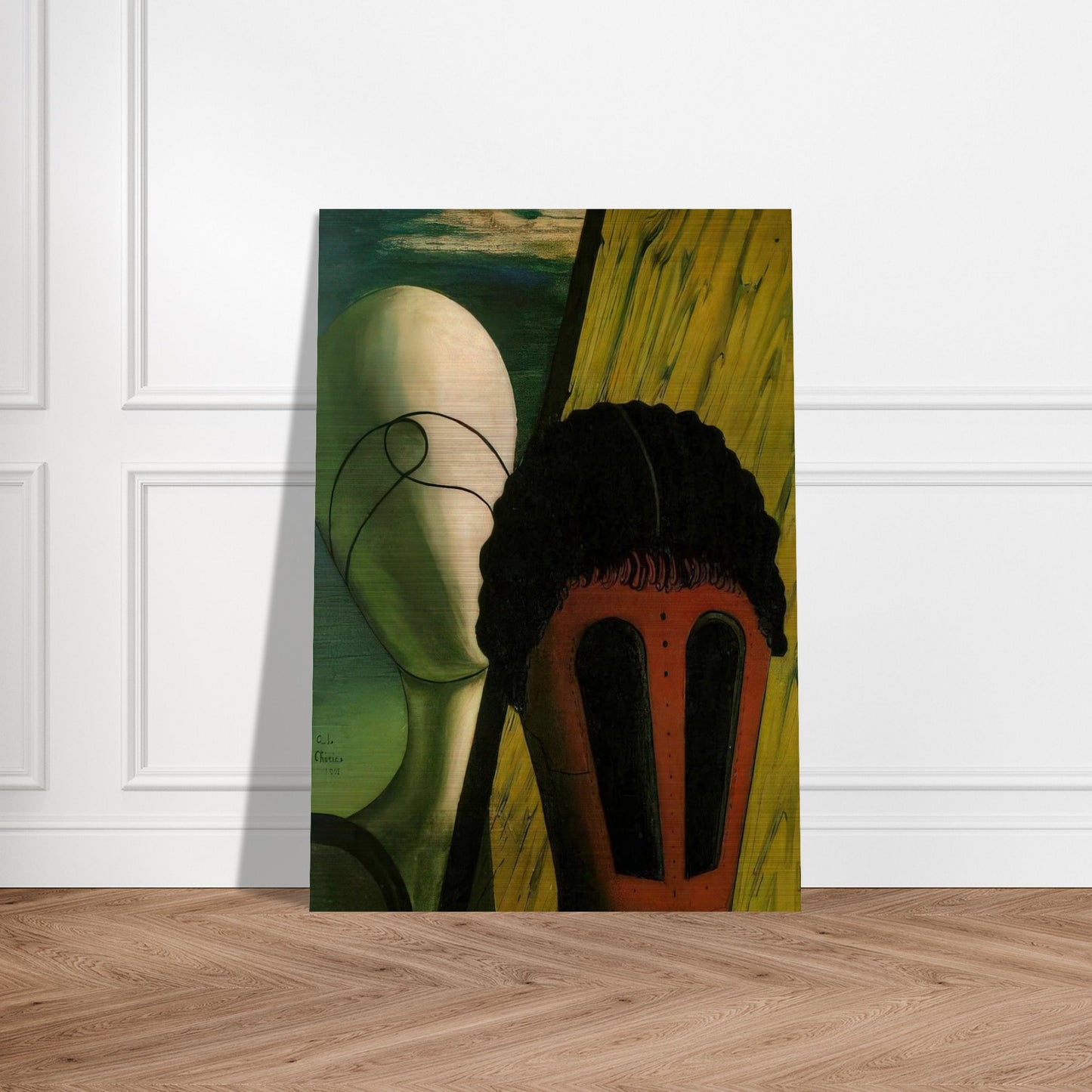 TWO HEADS 1918 - Giorgio de Chirico Brushed Aluminum Print - 70x100 cm / 28x40 inches | Giorgio de Chirico Aluminum Print | Giorgio de Chirico Prints