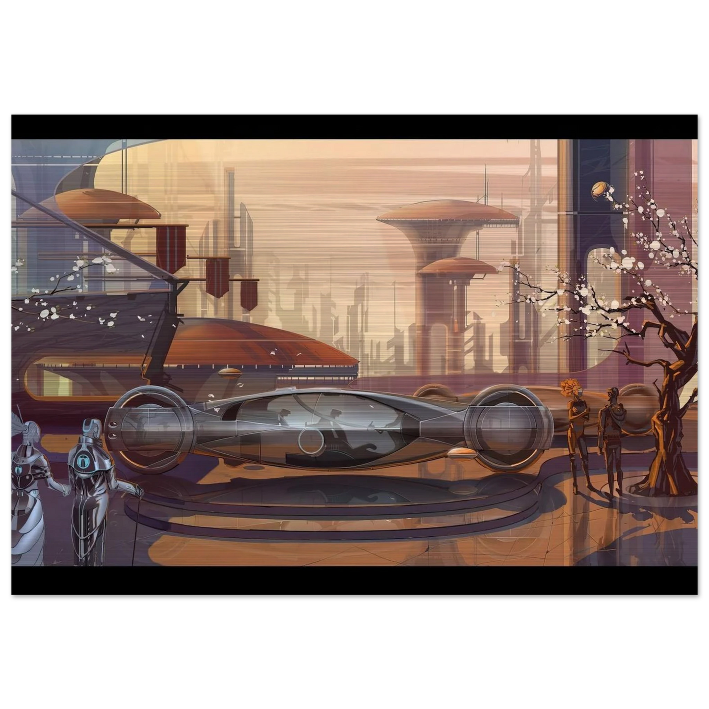 Syd Mead - Syd Mead Brushed Aluminum Print - 70x100 cm / 28x40 inches | Syd Mead Aluminum Print | Syd Mead Prints