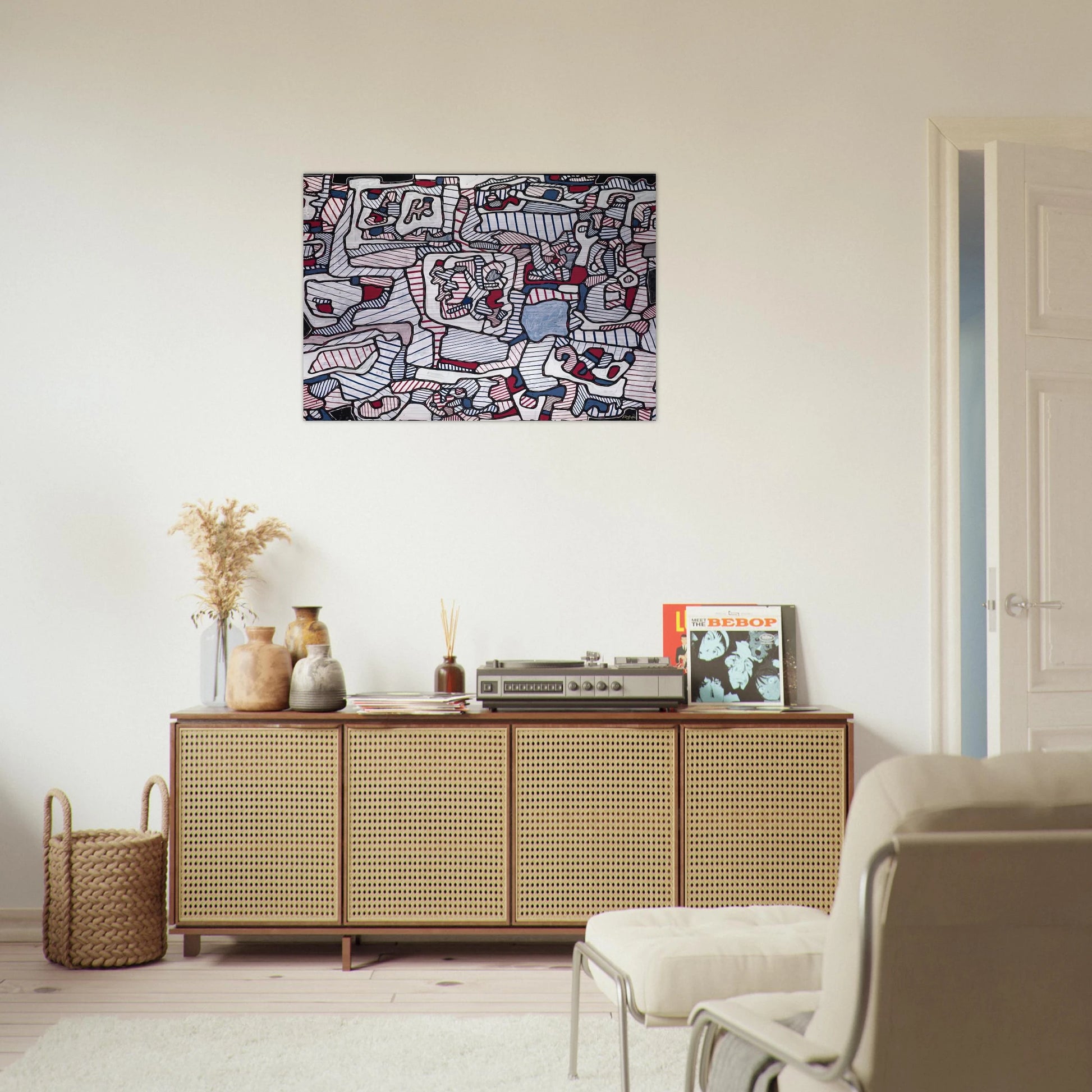SITE INHABITED BY OBJECTS 1965 - Jean Dubuffet Brushed Aluminum Print - 70x100 cm / 28x40 inches | Jean Dubuffet Aluminum Print | Jean Dubuffet Prints