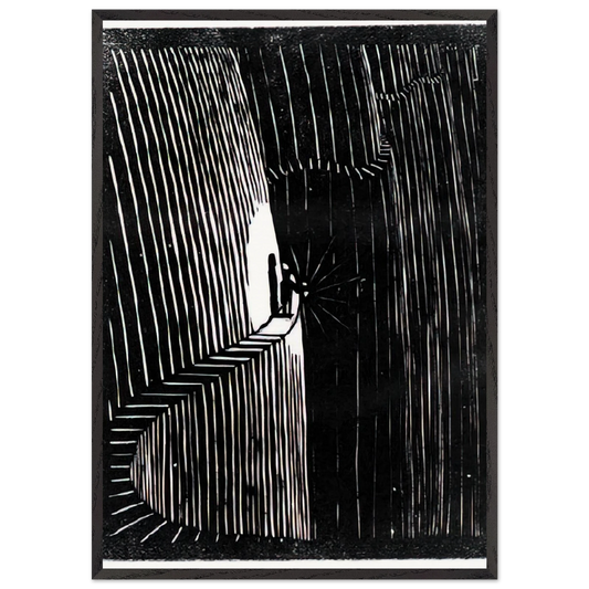 ESCHER 7 - MC Escher 70x100 cm / 28x40 inches Framed Art Print – Black Wooden Frame | Maurits Cornelis Escher Prints