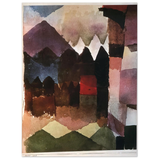 Paul Klee - HAIRDRYER IN MARC S GARDEN 1915  75x100 cm / 30x40inches Fine Art Poster