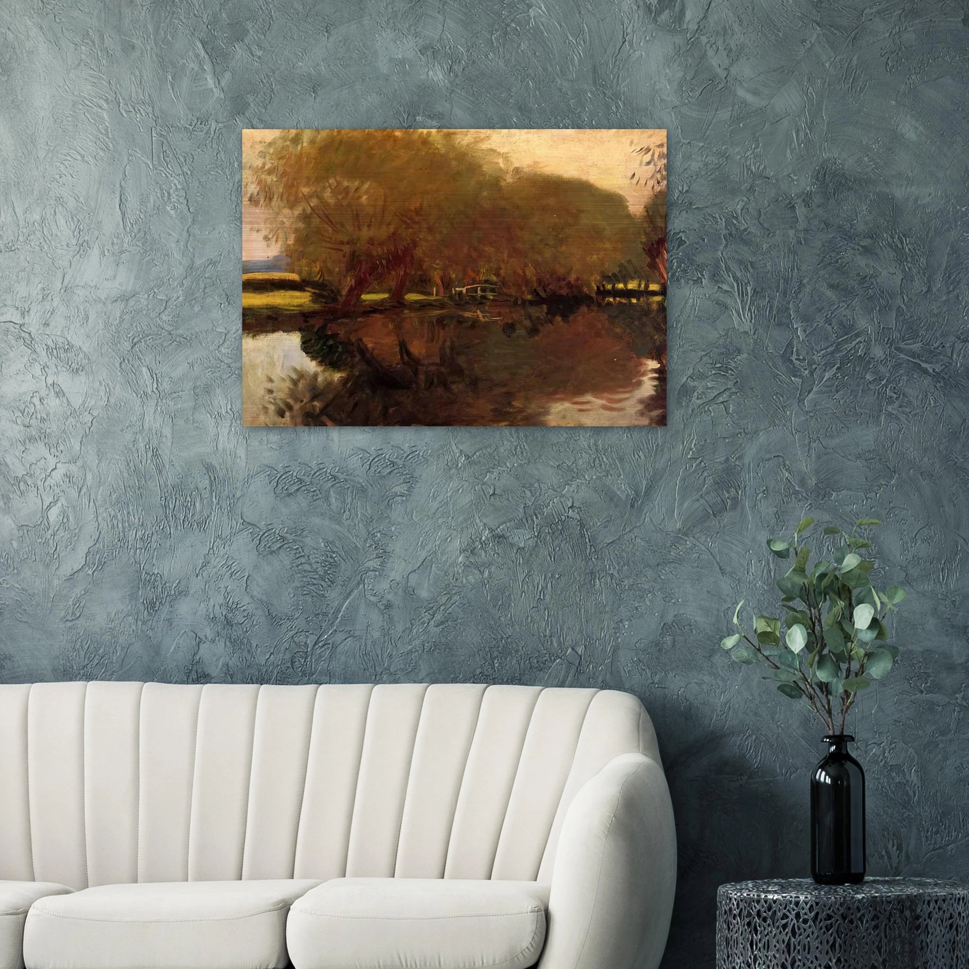 A Backwater at Calcot Near Reading - John Singer Sargent Brushed Aluminum Print - 70x100 cm / 28x40 inches | John Singer Sargent Aluminum Print | John Singer Sargent Prints