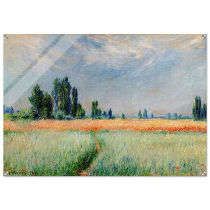 The Wheat Field - claude monet Acrylic Print - 70x100 cm / 28x40″ inches | claude monet Wall Art | claude monet Prints