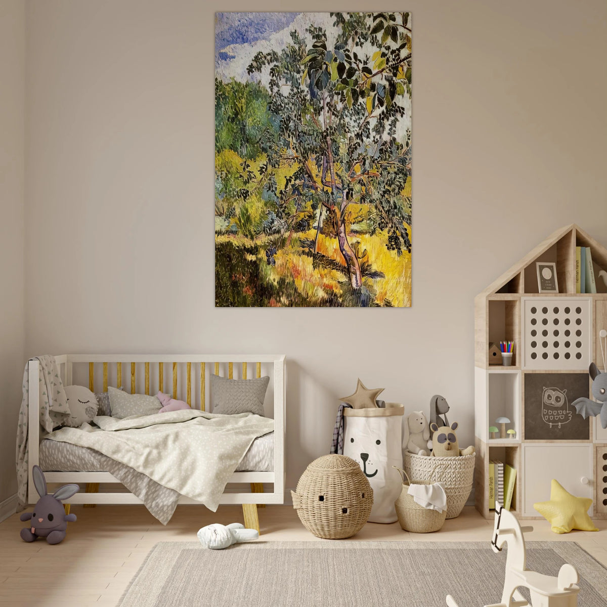 Corner of a garden Sun - Post-Impressionism - Natalia Goncharova Art Prints - 100x150 cm / 40x60″ inches | Natalia Goncharova Poster | Natalia Goncharova Prints
