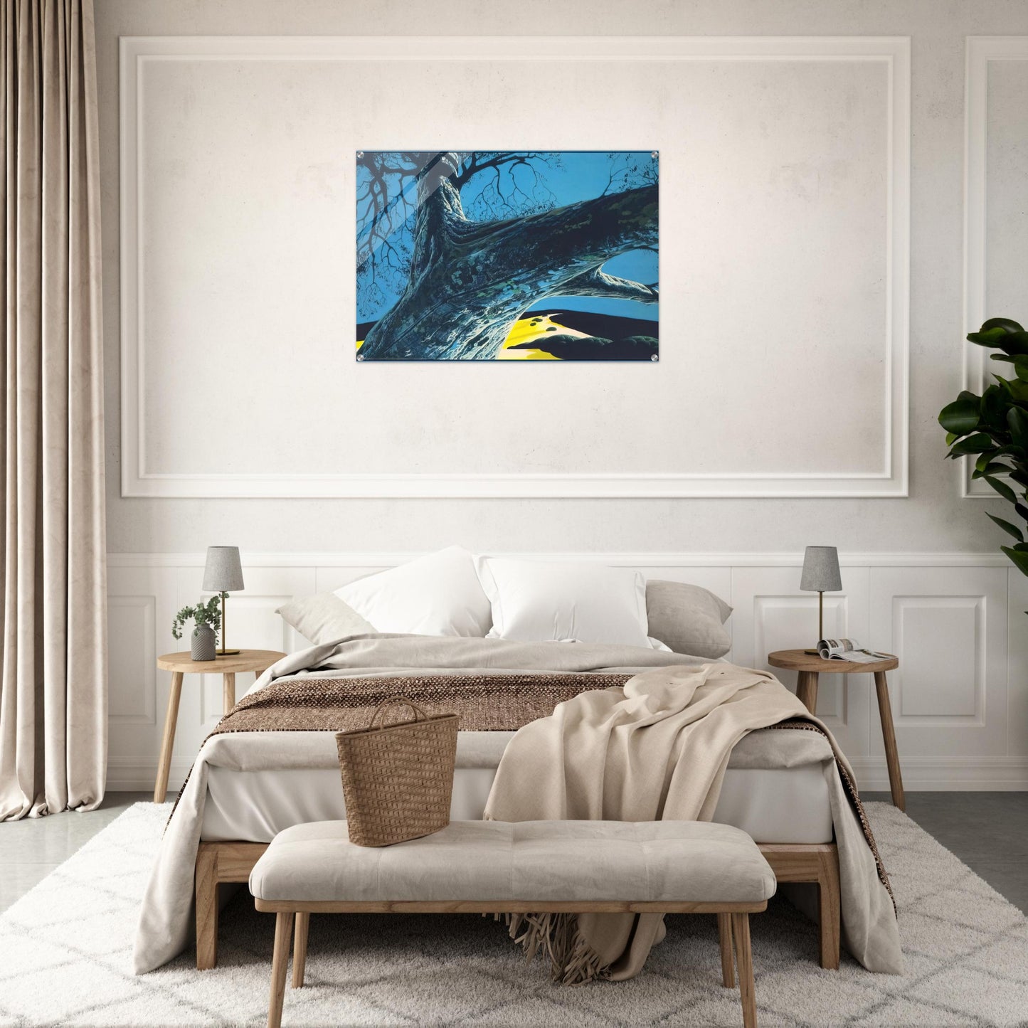 Distant Meadow - Eyvind Earle Acrylic Print - 70x100 cm / 28x40″ inches