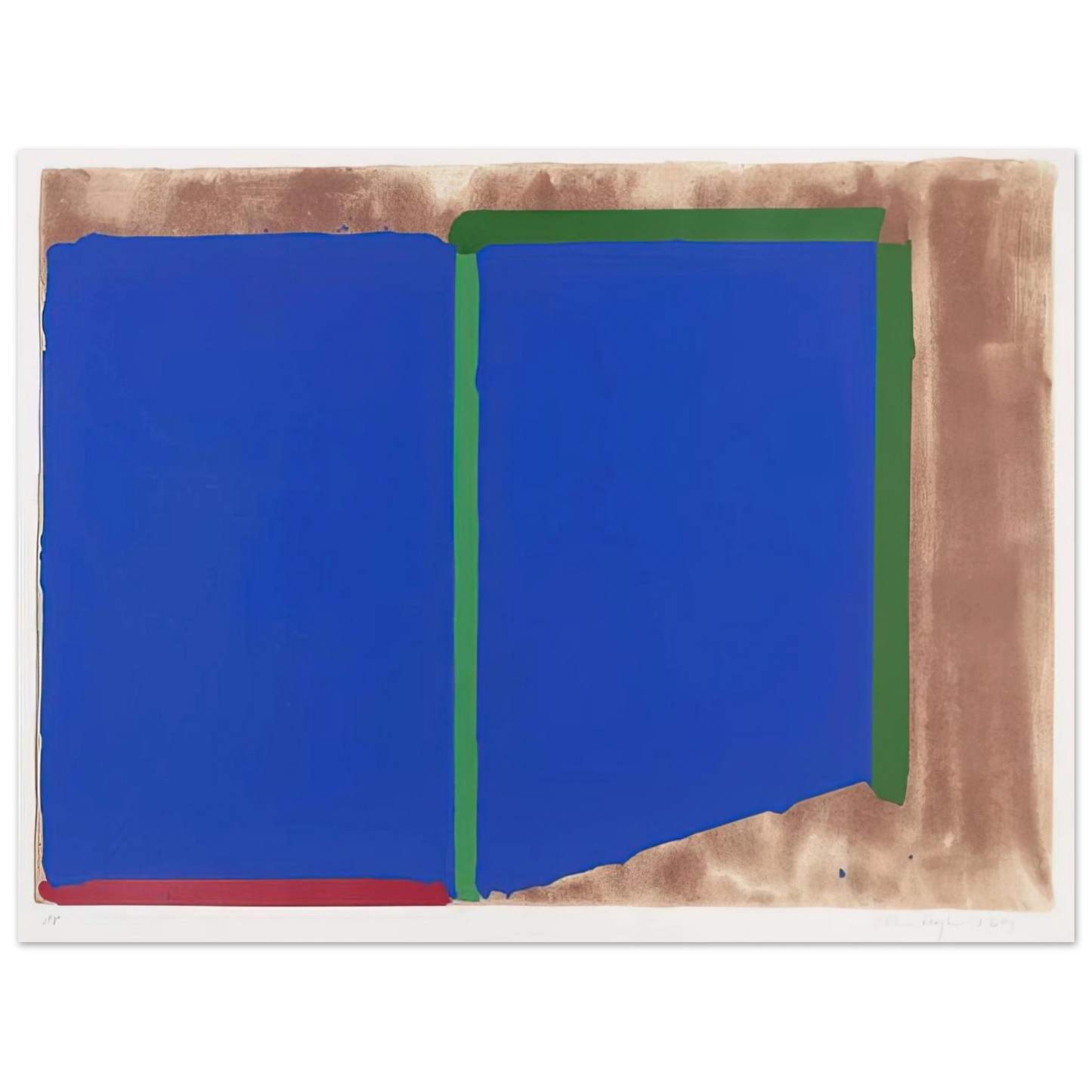John Hoyland - Blues, Greens - 1969  75x100 cm / 30x40inches Fine Art Poster