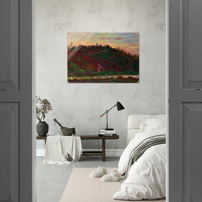 The Village of La Roche-Blond, Sunset - claude monet Acrylic Print - 70x100 cm / 28x40″ inches | claude monet Wall Art | claude monet Prints