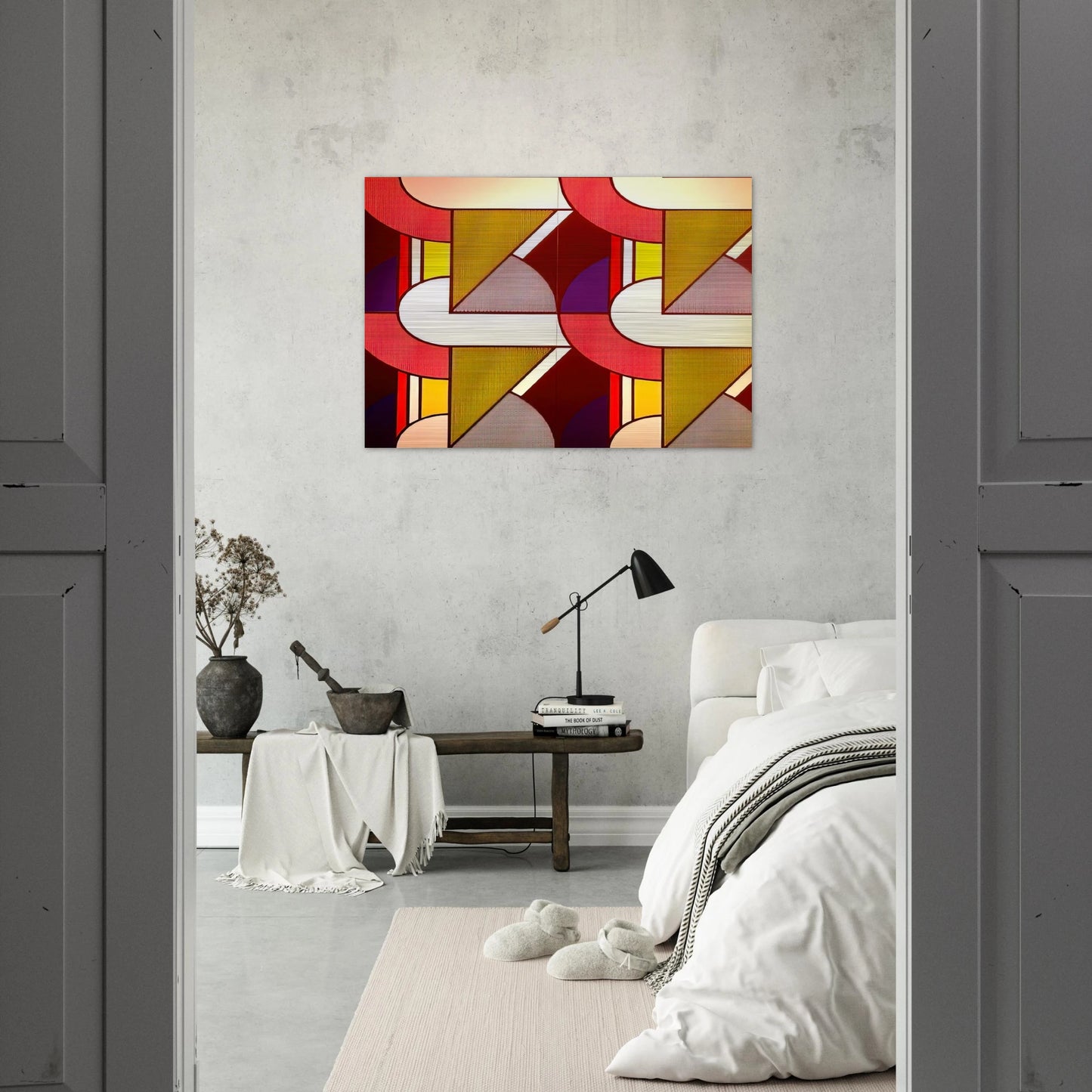MODULAR PAINTING WITH FOUR PANELS 2 1969 - Roy Lichtenstein Brushed Aluminum Print - 70x100 cm / 28x40 inches | Roy Lichtenstein Aluminum Print | Roy Lichtenstein Prints