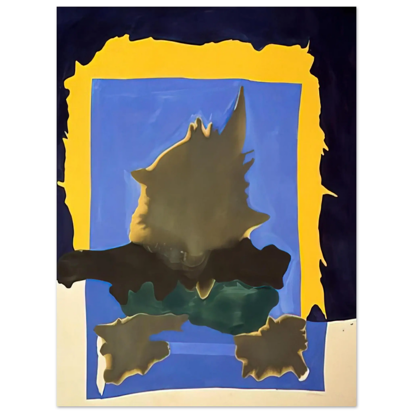 Helen Frankenthaler - Interior Landscape - 1964 Wall art - 15x20 cm / 6x8 Inches - Premium Wooden Framed Poster With Fine Art Paper - White frame