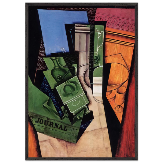 BREAKFAST 1915 - Juan Gris 70x100 cm / 28x40 inches Framed Art Print – Black Wooden Frame