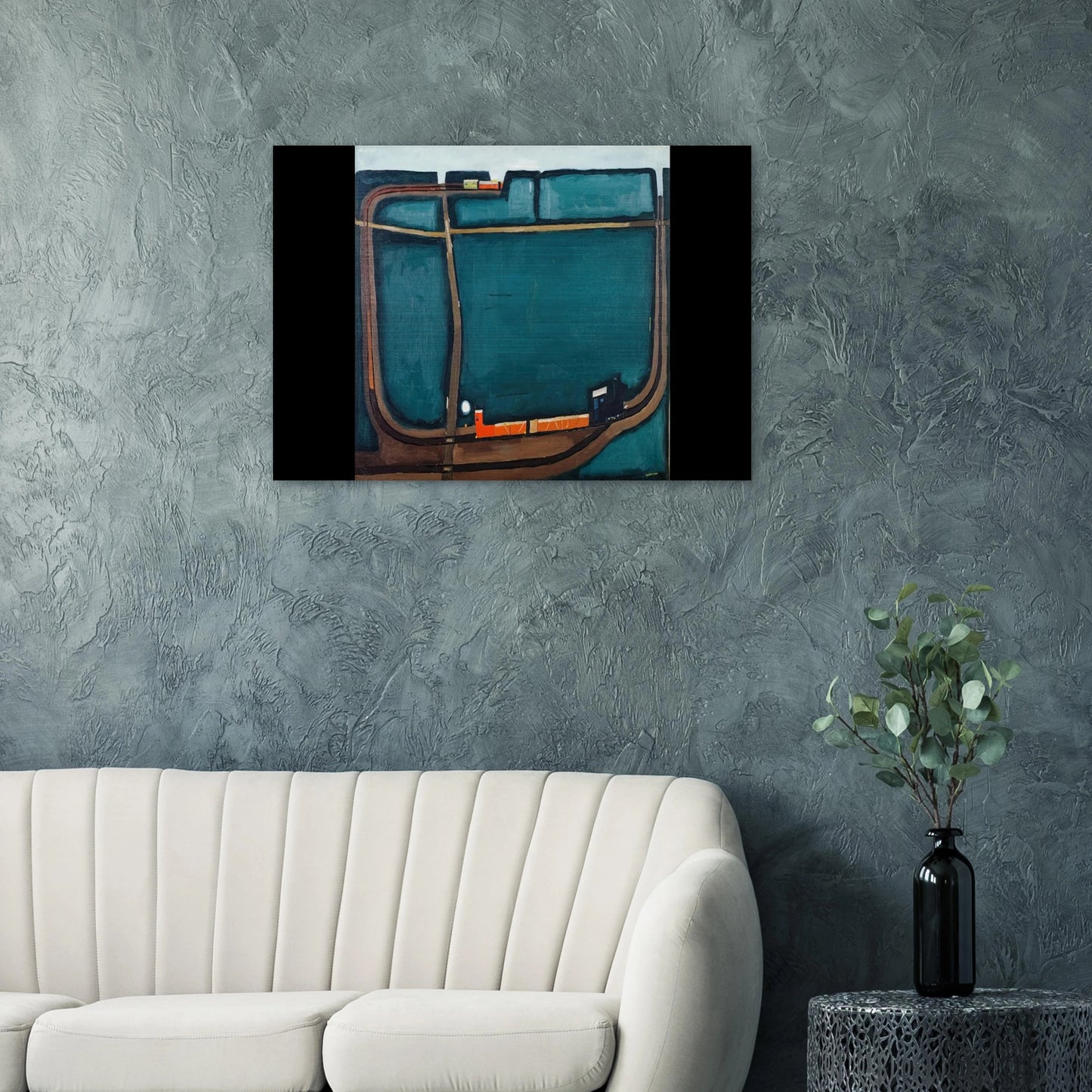 NARROW GAUGE RAILWAY IN THE MOUNTAINS 1963 - Jerzy Nowosielski Brushed Aluminum Print - 70x100 cm / 28x40 inches | Jerzy Nowosielski Aluminum Print | Jerzy Nowosielski Prints