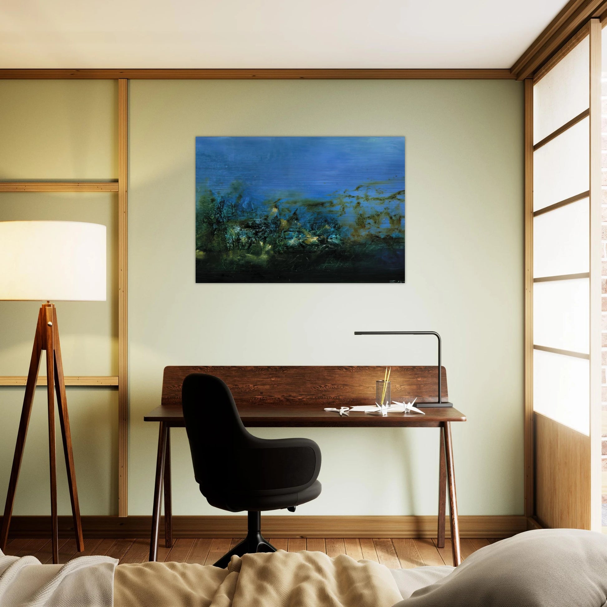 14 10 2002 2002 - Zao Wou-Ki Brushed Aluminum Print - 70x100 cm / 28x40 inches | Zao Wou-Ki Aluminum Print | Zao Wou-Ki Prints
