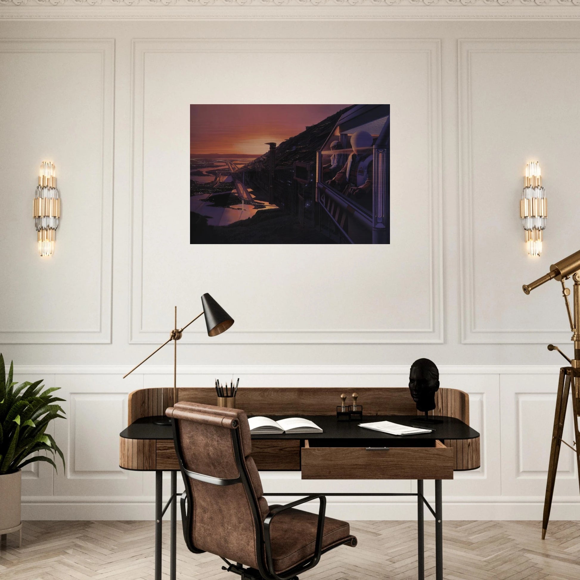 Syd Mead - Syd Mead Brushed Aluminum Print - 70x100 cm / 28x40 inches | Syd Mead Aluminum Print | Syd Mead Prints