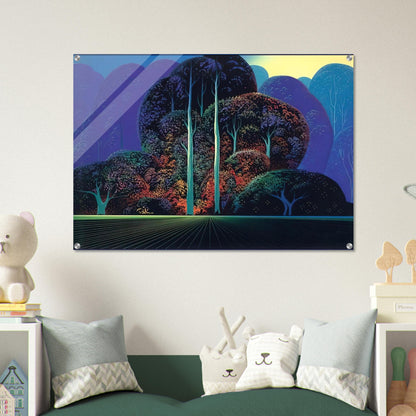 Softening Shades of Twilight - Eyvind Earle Acrylic Print - 70x100 cm / 28x40″ inches | Eyvind Earle Wall Art | Eyvind Earle Prints