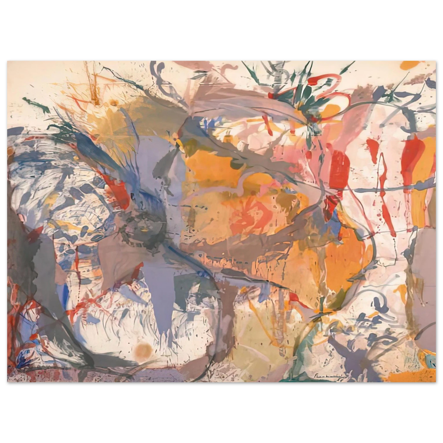 Helen Frankenthaler - Before the Caves, 1958- Wall Art - 21x29.7 cm / 8x12" - Fine Art Poster-canvas - -