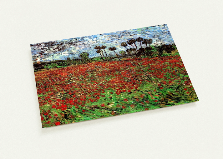 Field with Poppies By Vincent van Gogh Pack of 10 Post Cards | Vincent van Gogh Post Cards | A6 (10.5 x 14.8 cm) - 4.1 x 5.8 inches