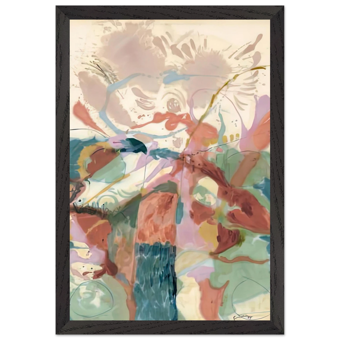 Helen Frankenthaler - Jacob's Ladder, 1957- Wall Art - 60x80 cm / 24x32 inches - Premium Wooden Framed Poster With Fine Art Paper-canvas - Black frame