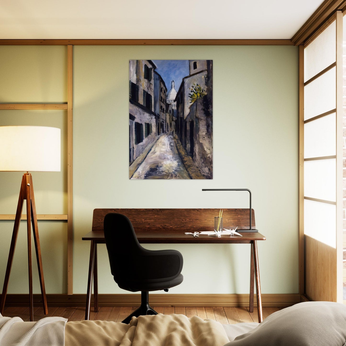 SAINT RUSTIQUE STREET - Maurice Utrillo Brushed Aluminum Print - 70x100 cm / 28x40 inches | Maurice Utrillo Aluminum Print | Maurice Utrillo Prints