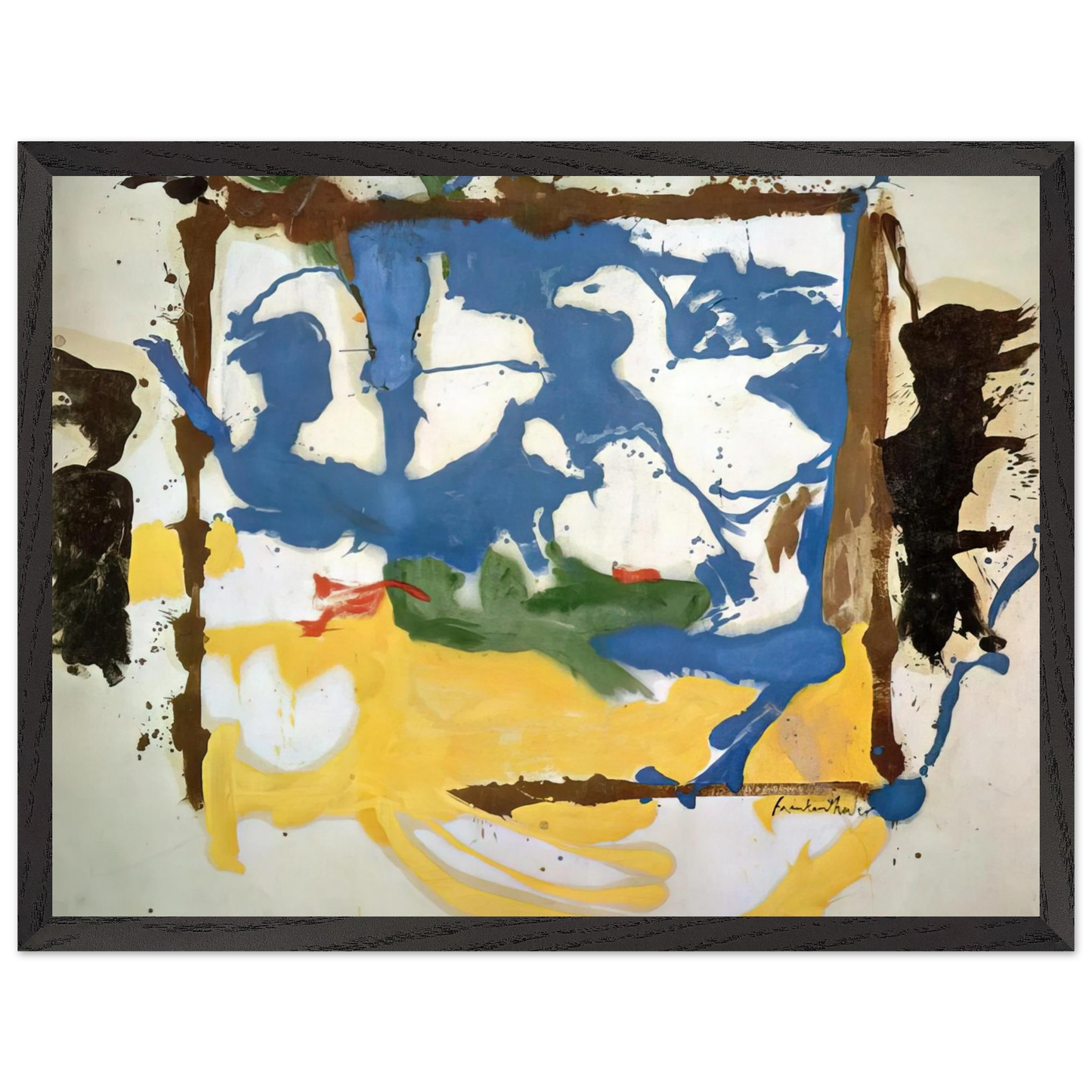 Helen Frankenthaler - Swan Lake #2 - 1961 Wall art - 50x70 cm / 20x28 inches - Premium Wooden Framed Poster With Fine Art Paper-canvas - Black frame