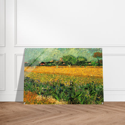 View of Arles with Irises in the Foreground - Vincent van Gogh Acrylic Print - 70x100 cm / 28x40″ inches