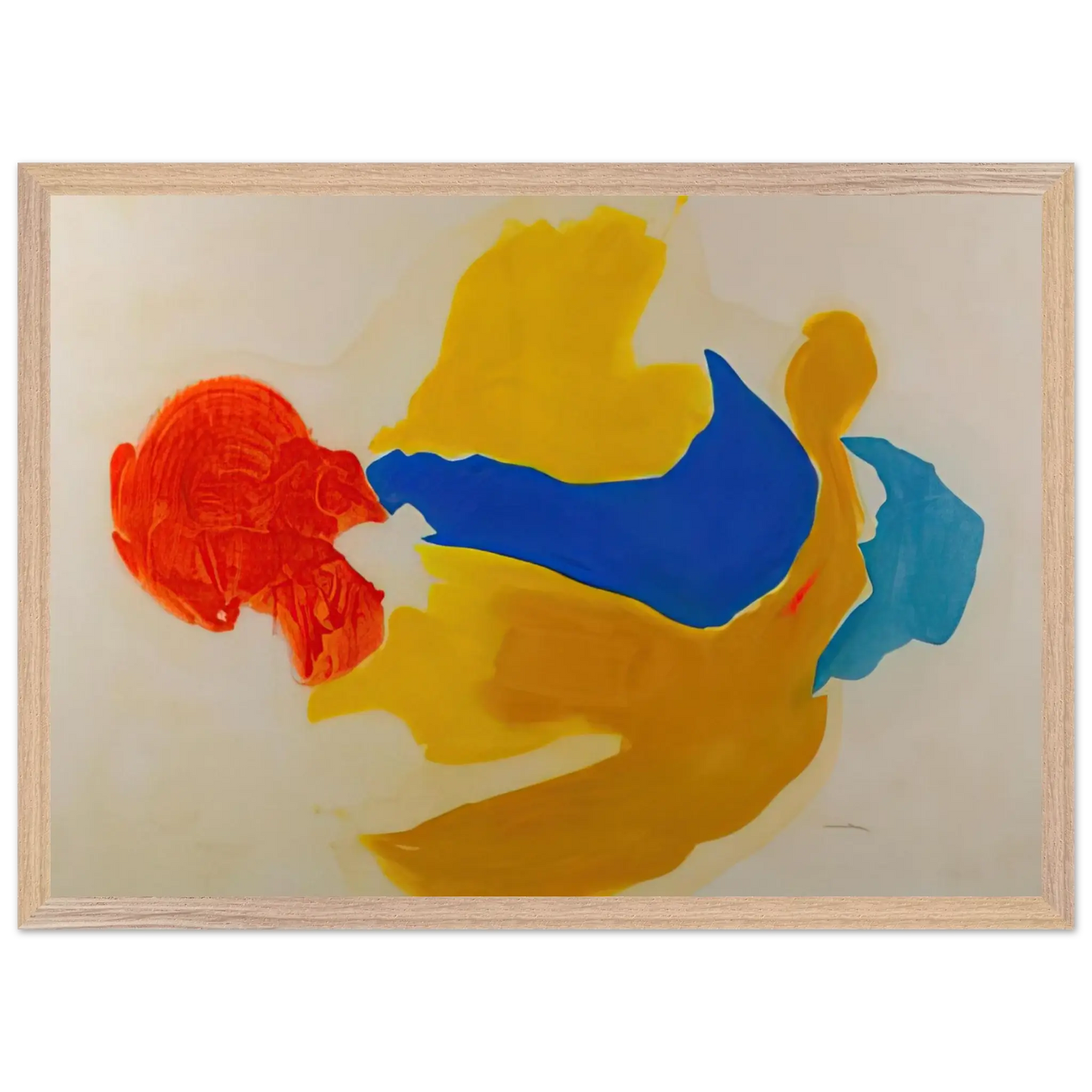 Helen Frankenthaler - Blue Jay - 1963  United States Wall art - 60x80 cm / 24x32 Inches - Premium Wooden Framed Poster With Fine Art Paper - Black frame
