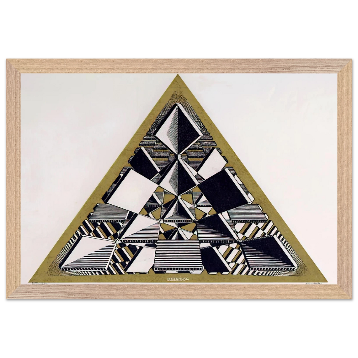 MC Escher - THREE INTERSECTING PLANES COLOUR Wall Art - 30x40 cm / 12x16 inches - Fine Art Poster-canvas - -