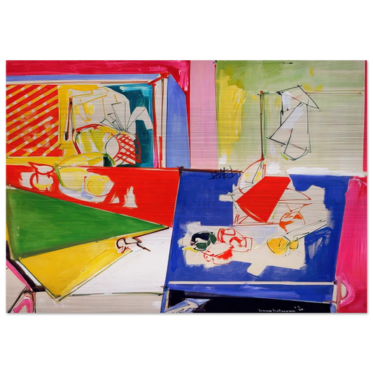 Magenta and Blue - Hans Hofmann Brushed Aluminum Print - 70x100 cm / 28x40 inches | Hans Hofmann Aluminum Print | Hans Hofmann Prints
