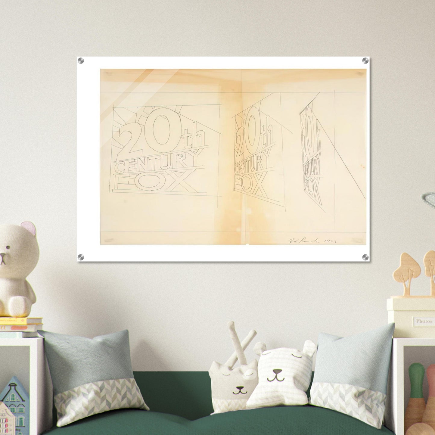TRADEMARK STUDY 2 1962 - Edward Ruscha Acrylic Print - 70x100 cm / 28x40″ inches