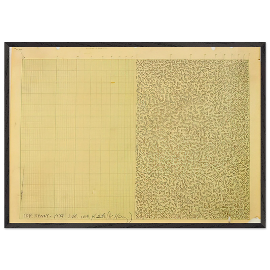 UNTITLED FOR KENNY 1979 N1 - Keith Haring 70x100 cm / 28x40 inches Framed Art Print – Black Wooden Frame