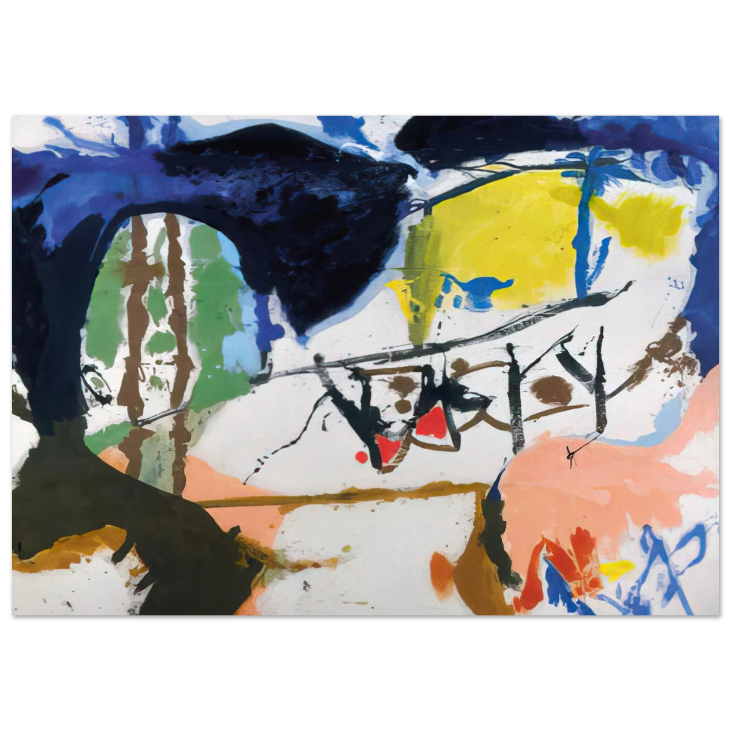 Helen Frankenthaler - Acres - 1959 Wall art - A3 (29.7 x 42  cm) - Premium Wooden Framed Poster With Fine Art Paper-canvas - Wood frame