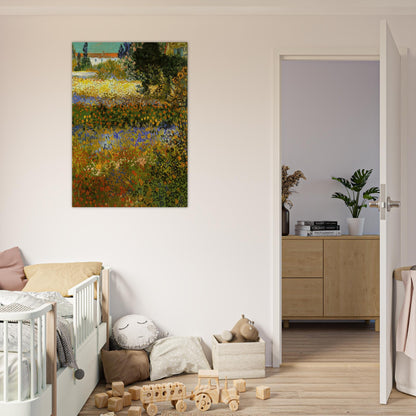 Flowering Garden - Vincent van Gogh Brushed Aluminum Print - 70x100 cm / 28x40 inches | Vincent van Gogh Aluminum Print | Vincent van Gogh Prints