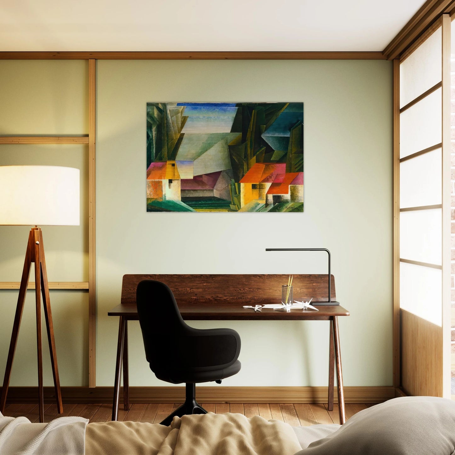 HOPFGARTEN 1920 - Lyonel Feininger Brushed Aluminum Print - 70x100 cm / 28x40 inches | Lyonel Feininger Aluminum Print | Lyonel Feininger Prints