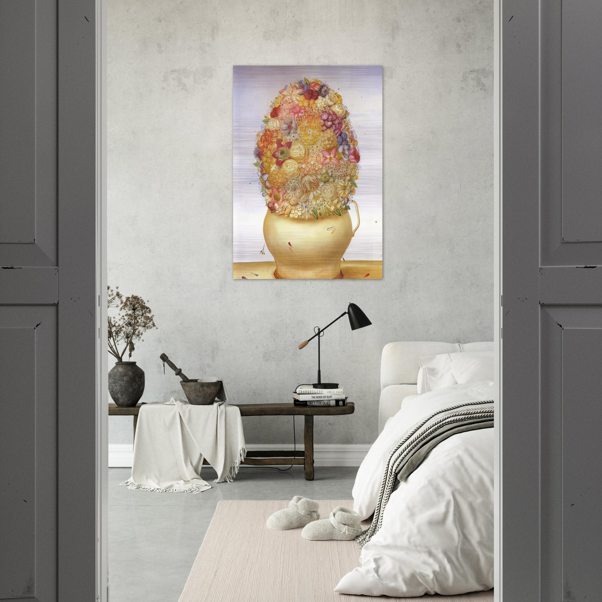 FLOWER POT - Fernando Botero Brushed Aluminum Print - 70x100 cm / 28x40 inches | Fernando Botero Aluminum Print | Fernando Botero Prints