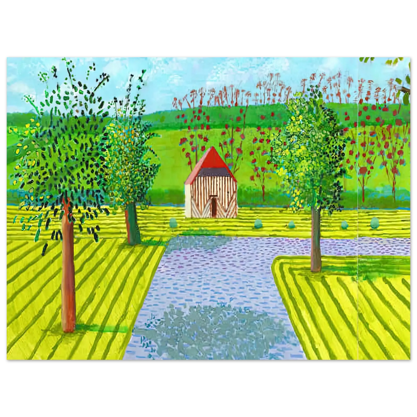 David Hockney - David Hockney Wall art - 21x29.7 cm / 8x12" - Premium Wooden Framed Poster With Fine Art Paper - White frame
