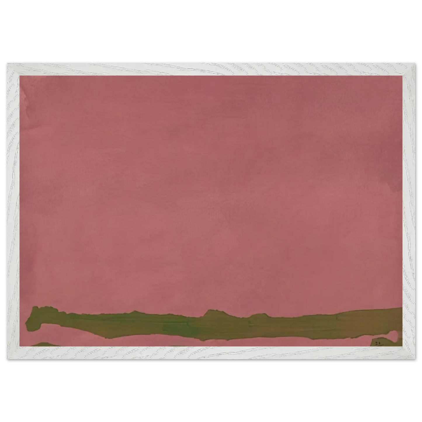 Helen Frankenthaler - Green Likes Mauve - 1970 Wall art - 21x29.7 cm / 8x12" - Premium Wooden Framed Poster With Fine Art Paper - White frame