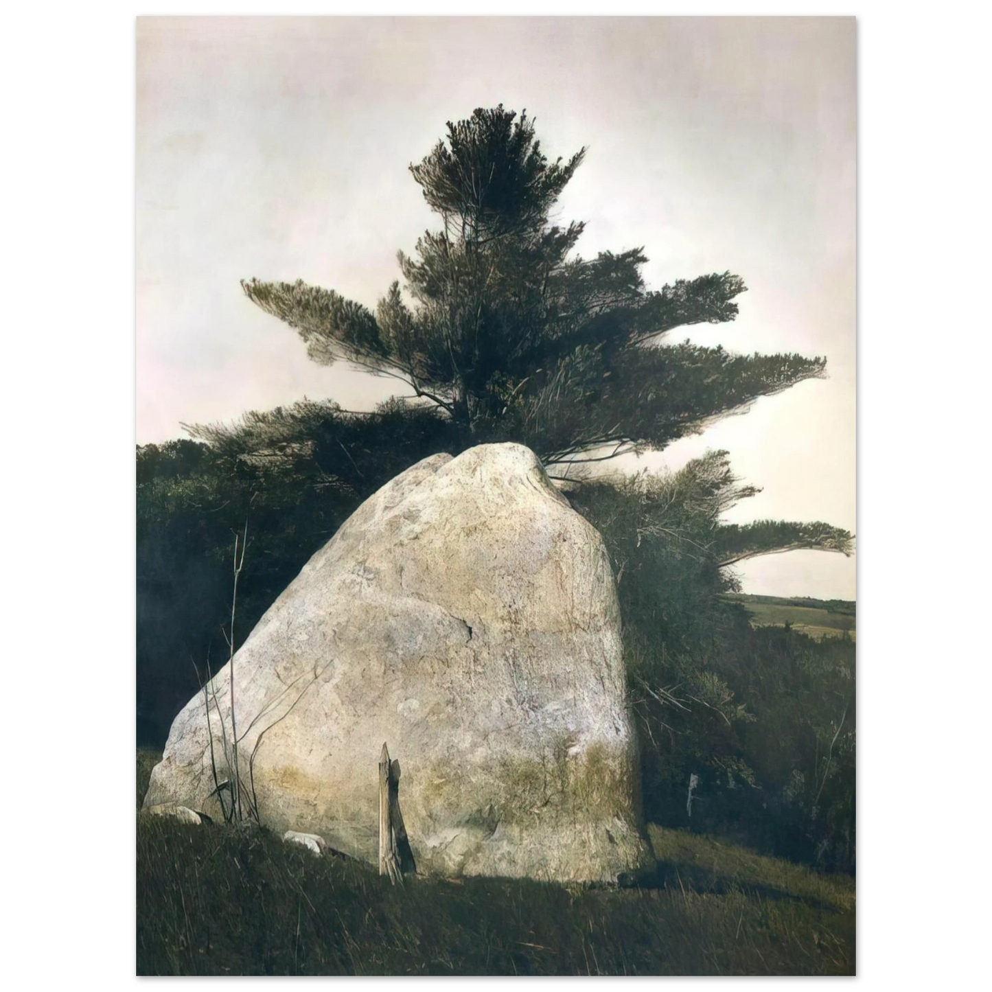 Andrew Wyeth - PENNSYLVANIA LANDSCAPE Wall Art - 60x80 cm / 24x32 inches - Premium Wooden Framed Poster With Fine Art Paper-canvas - Wood frame