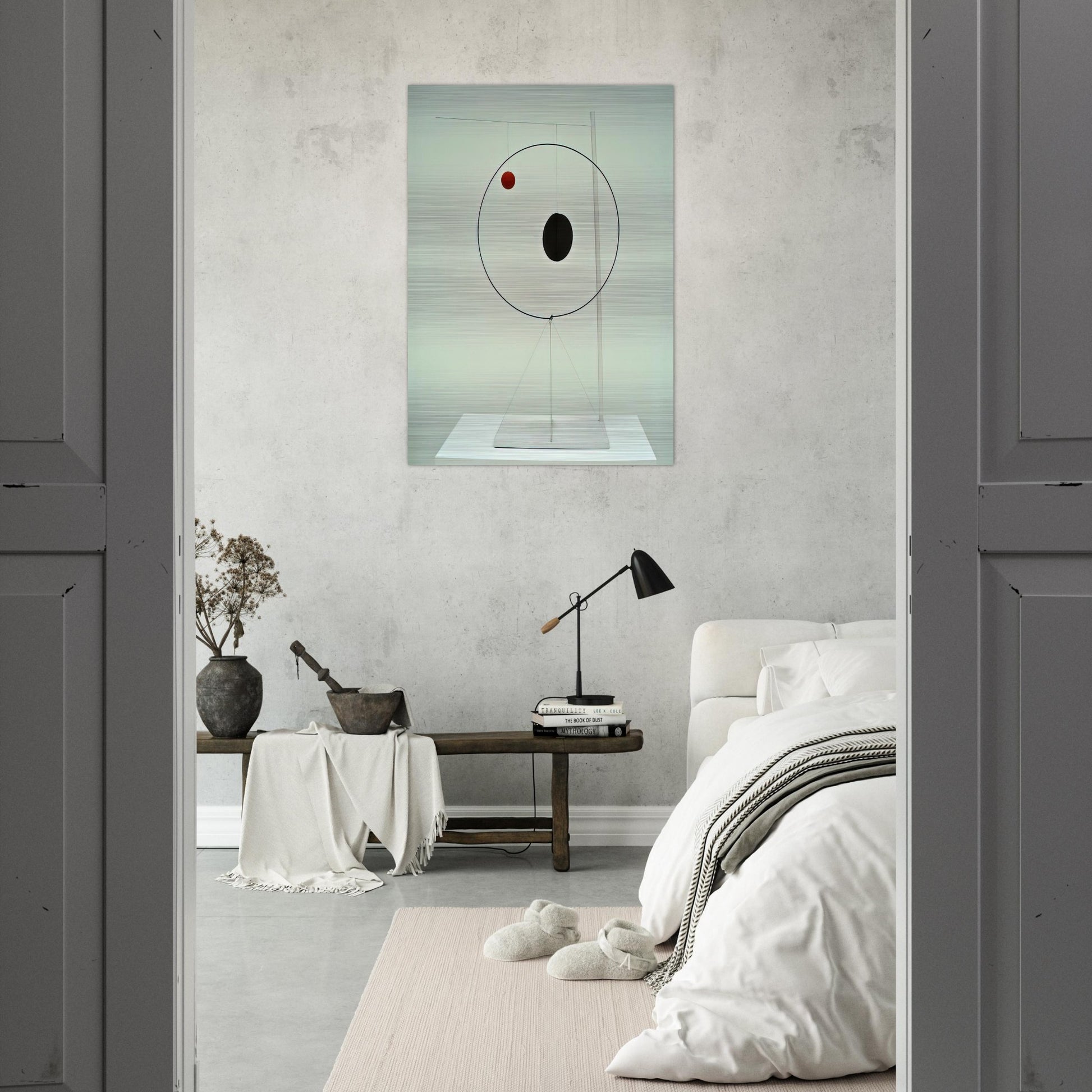 OBJECT WITH RED BALL 1931 - Alexander Calder Brushed Aluminum Print - 70x100 cm / 28x40 inches | Alexander Calder Aluminum Print | Alexander Calder Prints