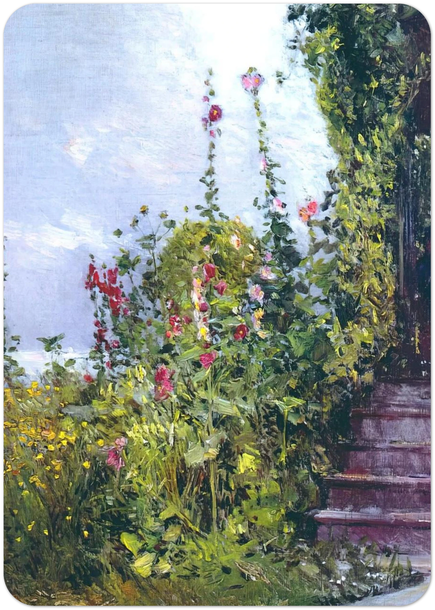 Celia Thaxter's Garden, Appledore, Isles of Shoals By Childe Hassam Pack of 10 Post Cards | Childe Hassam Post Cards | A6 (10.5 x 14.8 cm) - 4.1 x 5.8 inches