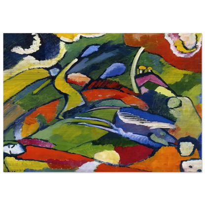 TWO RIDERS AND RECLINING FIGURE - Wassily Kandinsky Brushed Aluminum Print - 70x100 cm / 28x40 inches | Wassily Kandinsky Aluminum Print | Wassily Kandinsky Prints