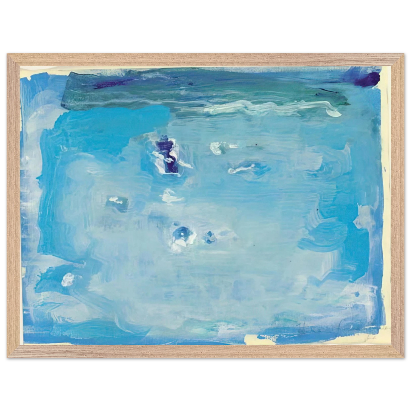 Helen Frankenthaler - Untitled - Color Field Painting, Lyrical Abstraction Wall art - 30x45 cm / 12x18 inches - Premium Wooden Framed Poster With Fine Art Paper-canvas - White frame