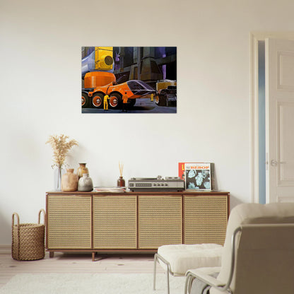 Syd Mead - Syd Mead Brushed Aluminum Print - 70x100 cm / 28x40 inches | Syd Mead Aluminum Print | Syd Mead Prints