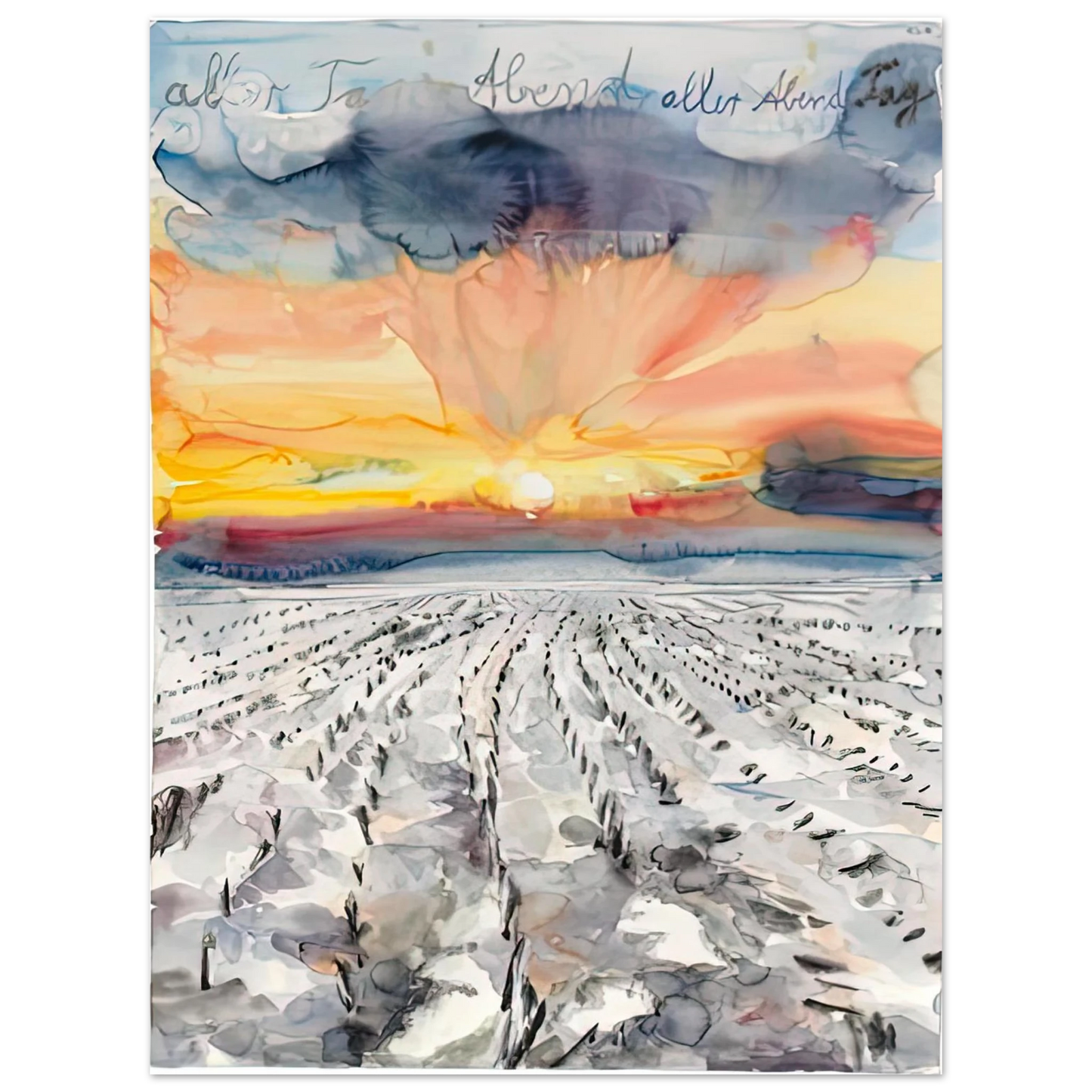 Anselm Kiefer - THE EVENING OF ALL DAYS THE DAY OF ALL EVENINGS 2014  75x100 cm / 30x40inches Fine Art Poster