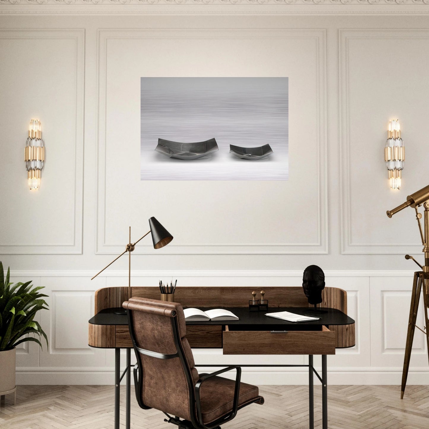 Maldive Tray - 1960 - Bruno Munari Brushed Aluminum Print - 70x100 cm / 28x40 inches | Bruno Munari Aluminum Print | Bruno Munari Prints