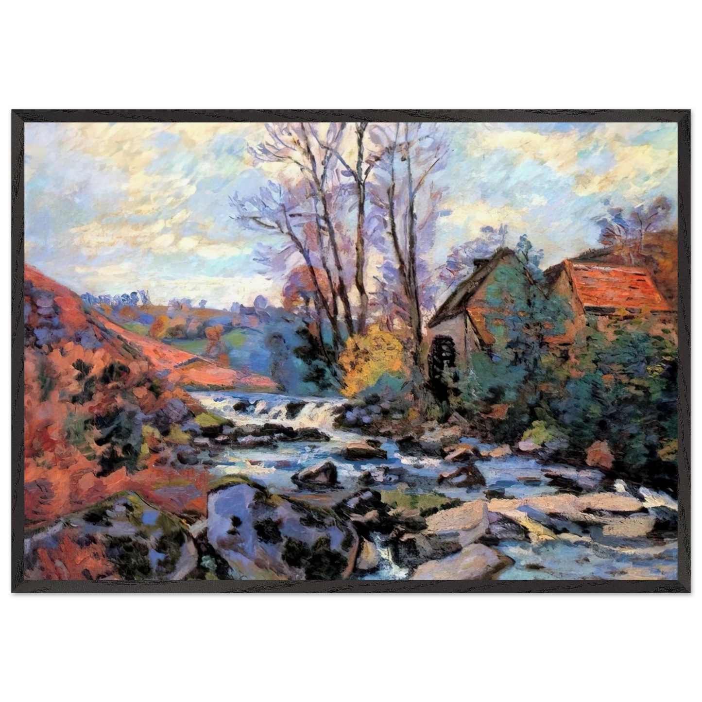 Moulin Bouchardon Crozant - 1895 - Armand Guillaumin 70x100 cm / 28x40 inches Framed Art Print – Black Wooden Frame