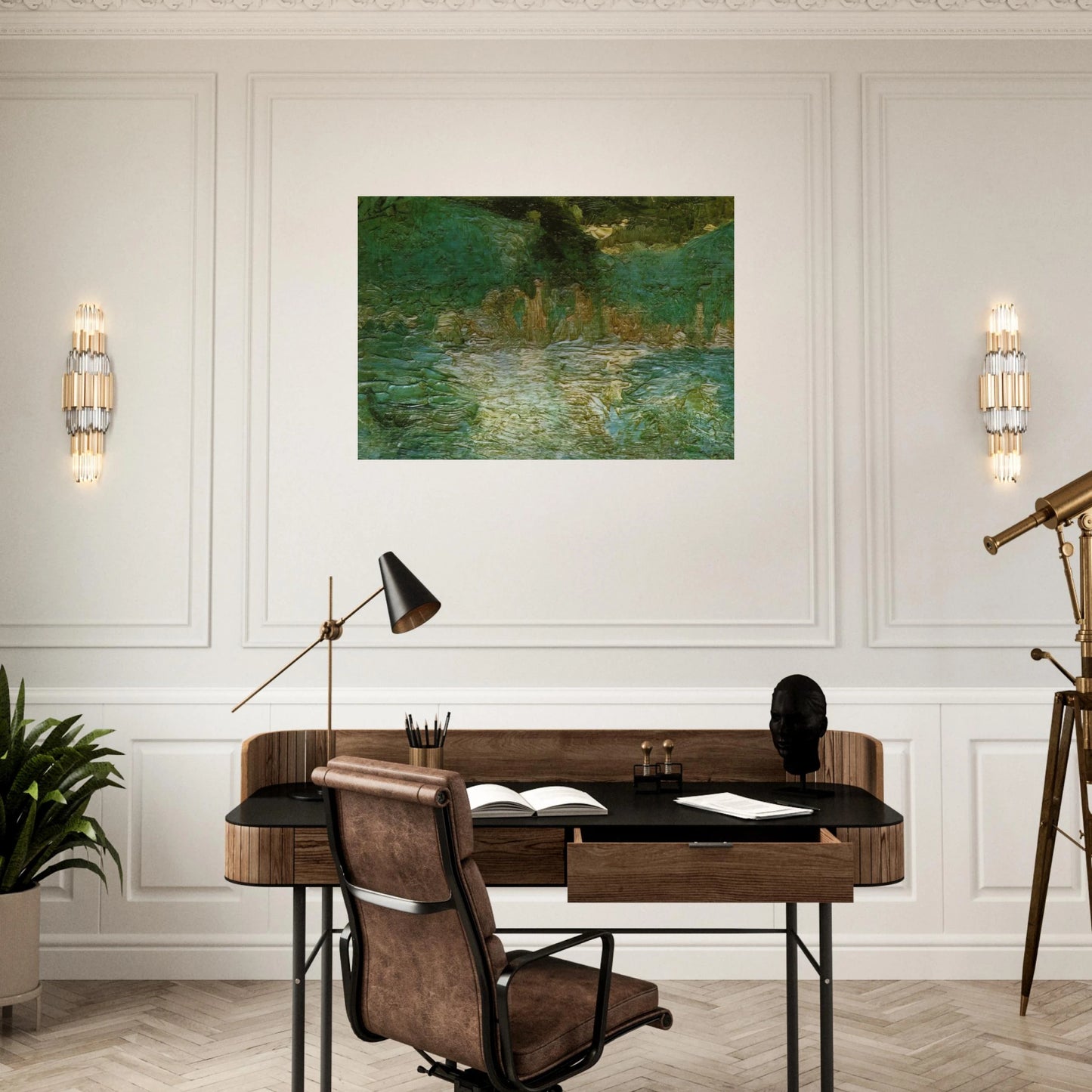 SEA VIEW 1919 - Salvador Dali Brushed Aluminum Print - 70x100 cm / 28x40 inches | Salvador Dali Aluminum Print | Salvador Dali Prints