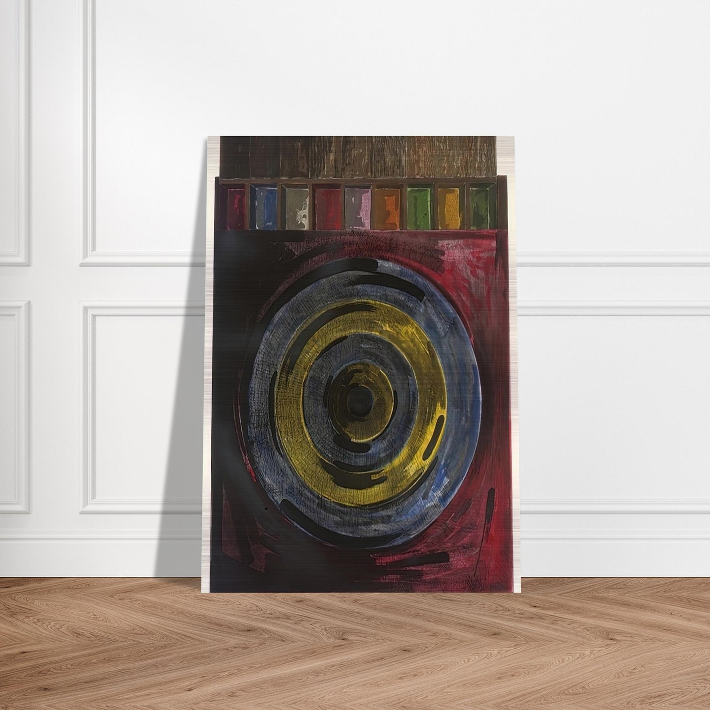 TARGET WITH PLASTER CASTS UNIVERSAL LIMITED ART EDITIONS 208 - Jasper Johns Brushed Aluminum Print - 70x100 cm / 28x40 inches | Jasper Johns Aluminum Print | Jasper Johns Prints