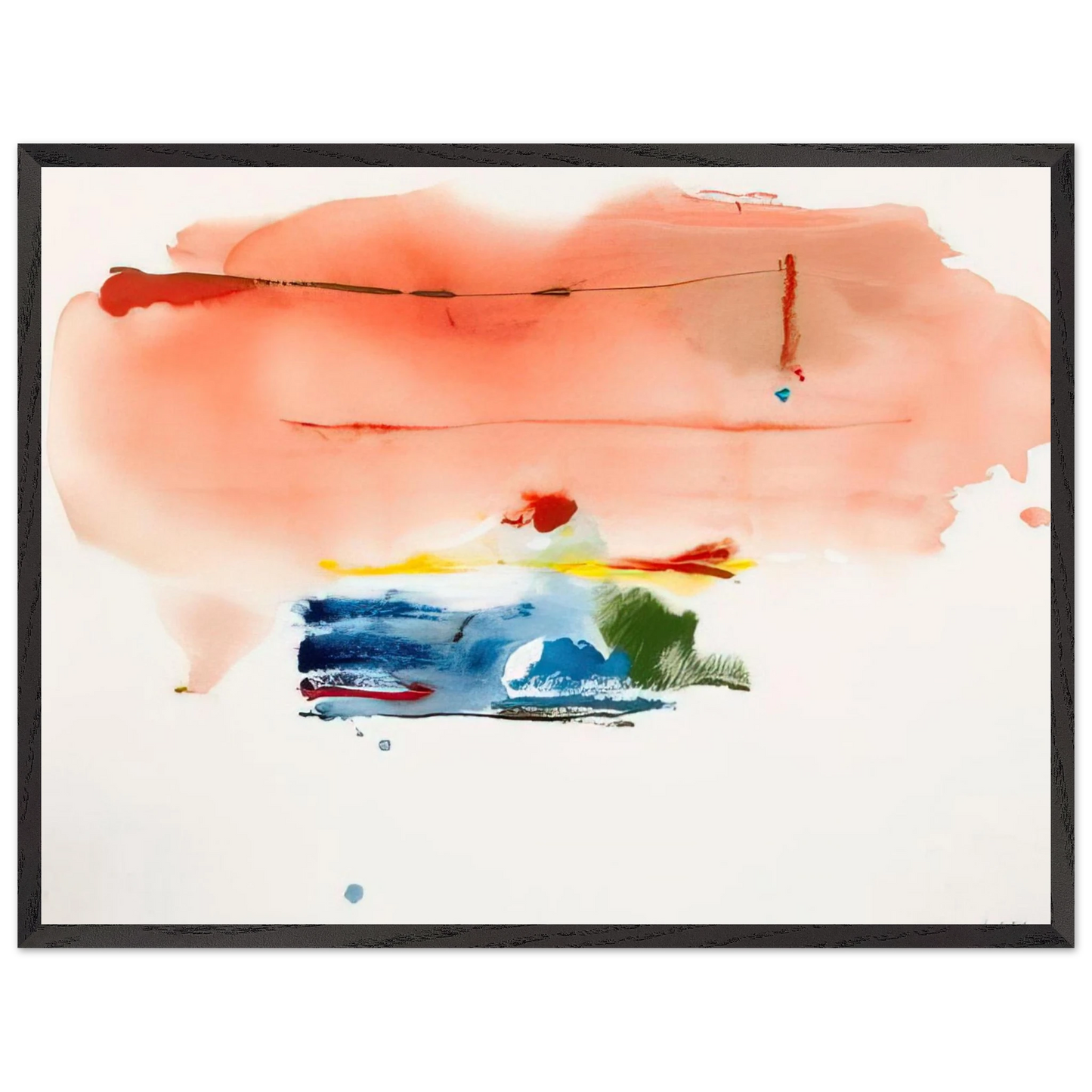 Helen Frankenthaler - Santa Fe II - 1986 Wall art - 70x100 cm / 28x40 inches - Premium Wooden Framed Poster With Fine Art Paper-canvas - Black frame